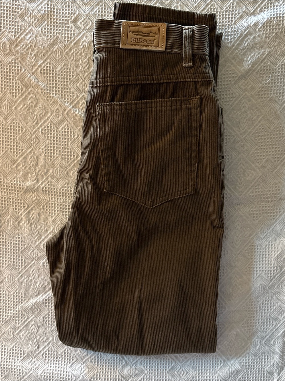 L.L. Bean Women's Brown Corduroy Straight-Leg Pants